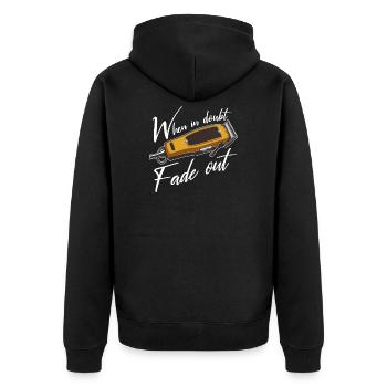 Barber Barbershop Barbier Bart - Unisex Premium Bio Zip Hoodie - Schwarz - Hinten - Nico (187cm)