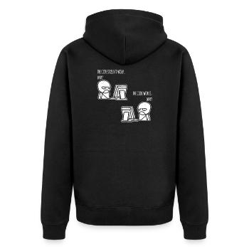 the code works why Programmer Computer Nerd - Unisex Premium Organic Zip Hoodie - black - Back - Nico (187cm)