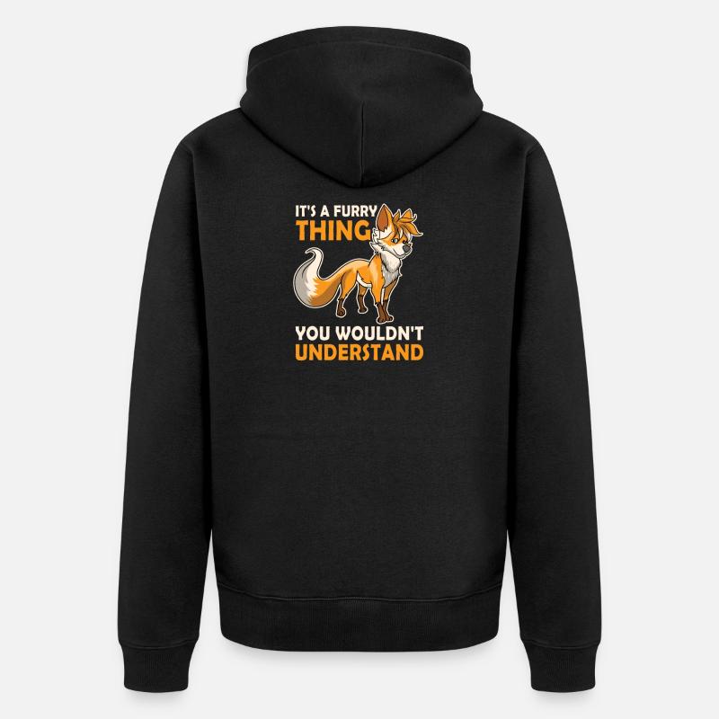 Furry Fandom Furries Fursona - Veste à capuche bio Premium Unisexe - noir