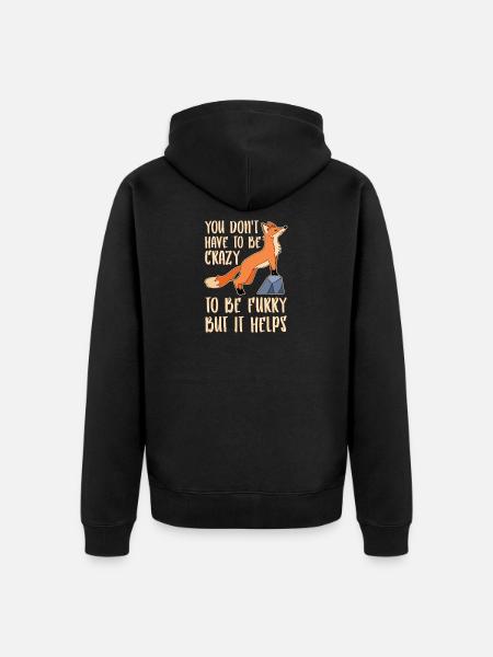Furry Fandom Furries Fursona - Unisex Premium Organic Zip Hoodie - black