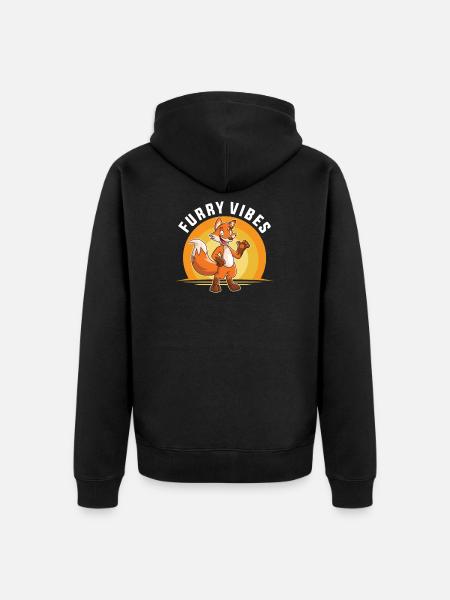 Furry Fandom Furries Fursona - Felpa con cappuccio ecologica premium unisex - nero