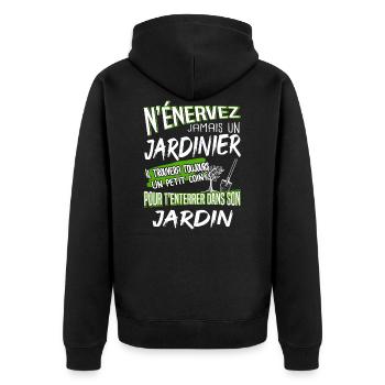 jardinier jardin - Veste à capuche bio Premium Unisexe - noir - Dos - Nico (187cm)