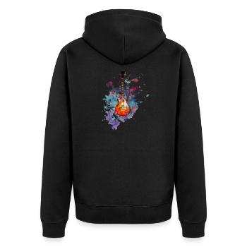 Guitariste guitare électrique - Veste à capuche bio Premium Unisexe - noir - Dos - Nico (187cm)