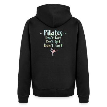 Pilates - Unisex Premium Organic Zip Hoodie - black - Back - Nico (187cm)