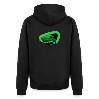 Klettern Bergsport Kletterer - Unisex Premium Bio Zip Hoodie - Schwarz - Hinten - Nico (187cm)