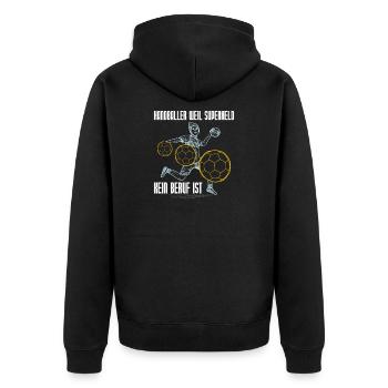 Handballspieler Handball Handballer - Unisex Premium Bio Zip Hoodie - Schwarz - Hinten - Nico (187cm)