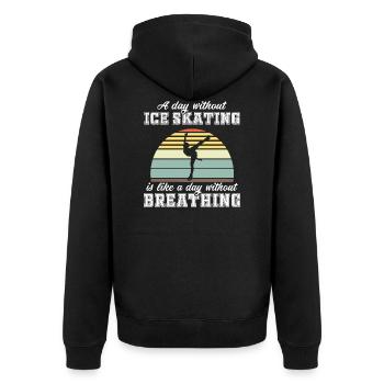Patinage Artistique T-Shirt Cadeau Patineur Artistique - Veste à capuche bio Premium Unisexe - noir - Dos - Nico (187cm)