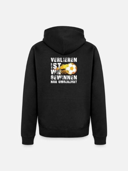 Fußball Fussball - Unisex Premium Bio Zip Hoodie - Schwarz