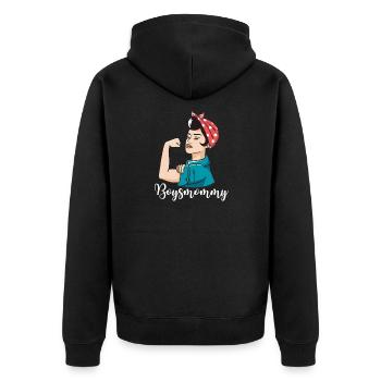 Boysmommy boy mama mother sons son gift - Unisex Premium Organic Zip Hoodie - black - Back - Nico (187cm)