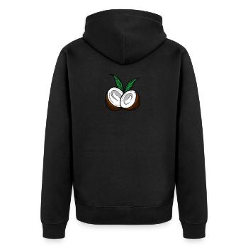 coconut - Unisex Premium Organic Zip Hoodie - black - Back - Nico (187cm)