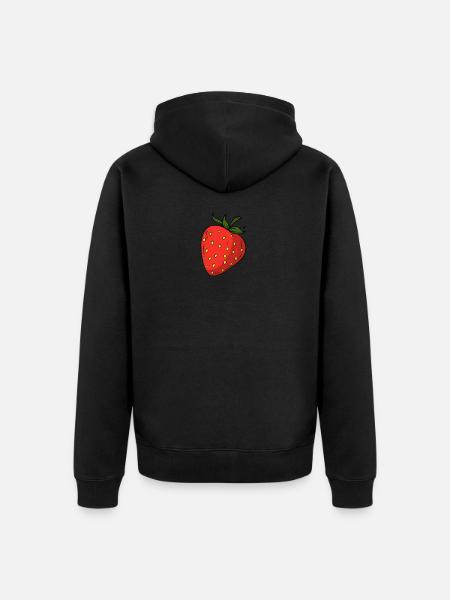 Strawberry berries - Unisex Premium Organic Zip Hoodie - black