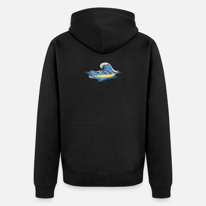 Surf surf - Veste à capuche bio Premium Unisexe - noir