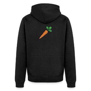 Karotte Möhre Rübe - Unisex Premium Bio Zip Hoodie - Schwarz - Hinten - Nico (187cm)