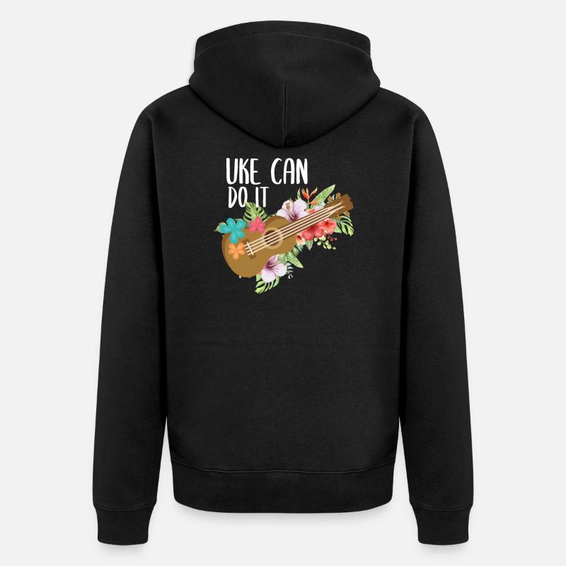 Uke Ukulele - Unisex Premium Bio Zip Hoodie - Schwarz