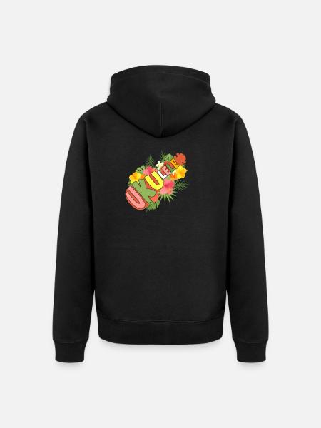 Uke ukulele - Unisex Premium Organic Zip Hoodie - black