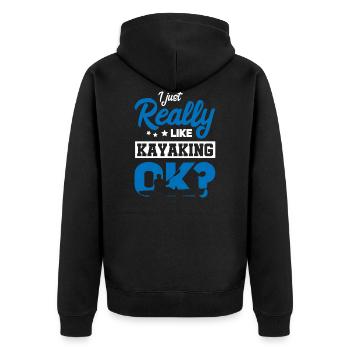 Kayak Kayak Kayaker - Unisex Premium Organic Zip Hoodie - black - Back - Nico (187cm)
