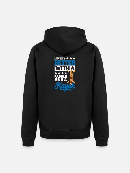 Kayak Kayak Kayaker - Unisex Premium Organic Zip Hoodie - black