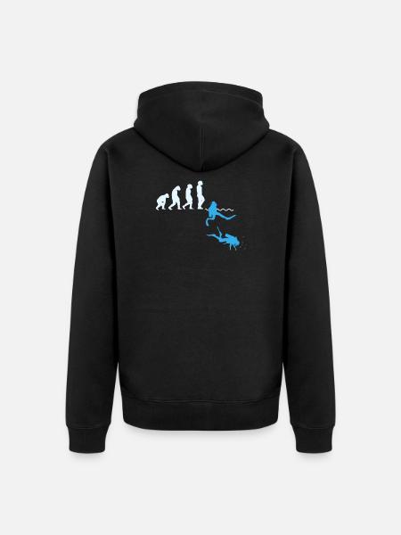 Diver Evolution Shirt Gift Diving - Unisex Premium Organic Zip Hoodie - black