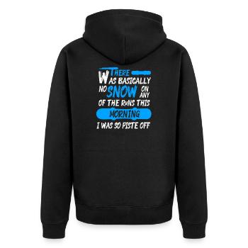 Snowboard Apres-Ski - Unisex Premium Bio Zip Hoodie - Schwarz - Hinten - Nico (187cm)
