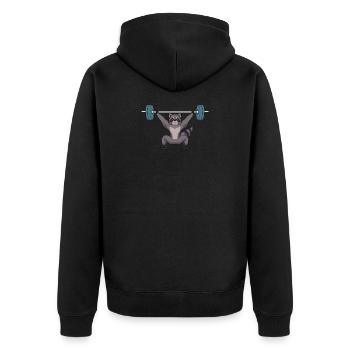 Weightlifting weightlifter barbell - Unisex Premium Organic Zip Hoodie - black - Back - Nico (187cm)