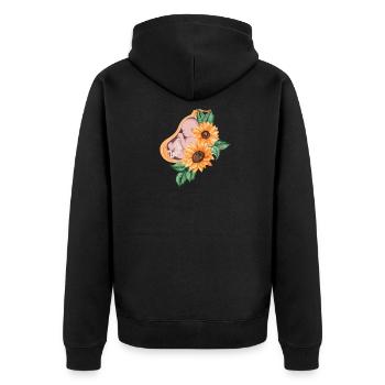 Hebamme Dankeschön - Doula Schwanger Geburtshilfe - Unisex Premium Bio Zip Hoodie - Schwarz - Hinten - Nico (187cm)