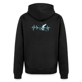 Le rythme cardiaque du ski - Veste à capuche bio Premium Unisexe - noir - Dos - Nico (187cm)