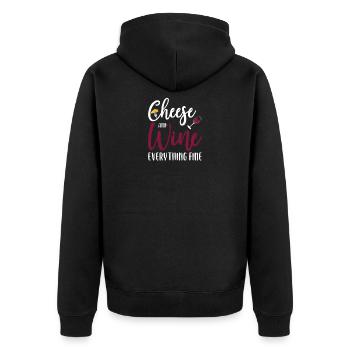 Plateau de fromages Fromages Fromages laitiers - Veste à capuche bio Premium Unisexe - noir - Dos - Nico (187cm)