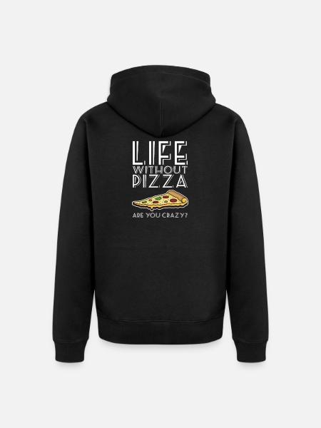 Pizza pizzeria pizza maker - Premium økologisk unisex-hettejakke - svart