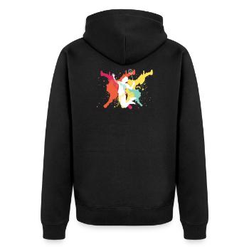 Badmintonspieler - Unisex Premium Bio Zip Hoodie - Schwarz - Hinten - Nico (187cm)