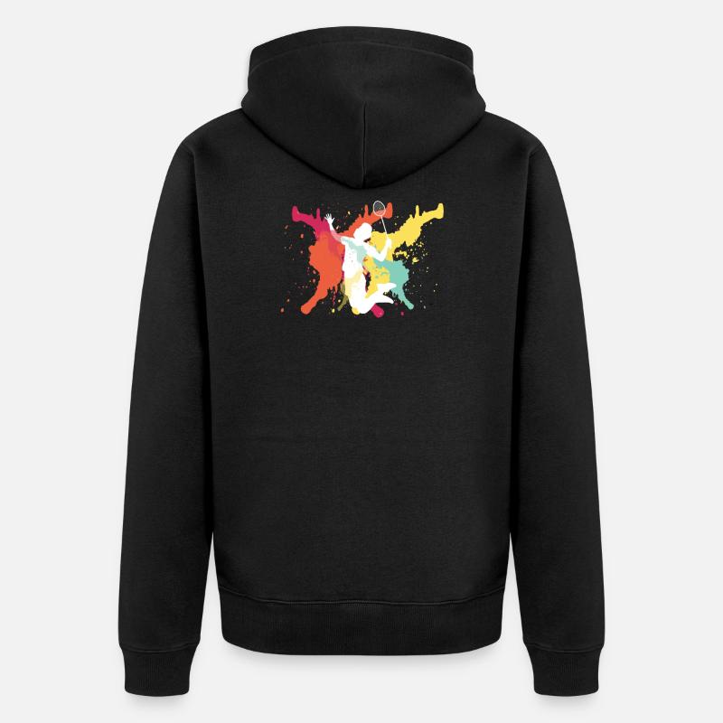 Joueur de badminton - Veste à capuche bio Premium Unisexe - noir