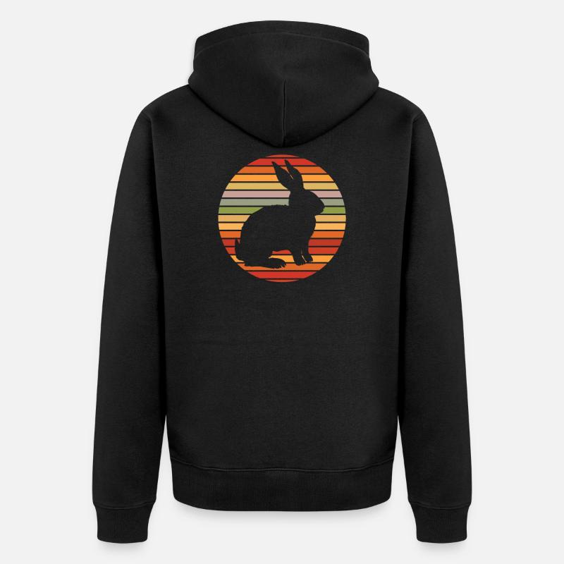 Hase - Unisex Premium Bio Zip Hoodie - Schwarz