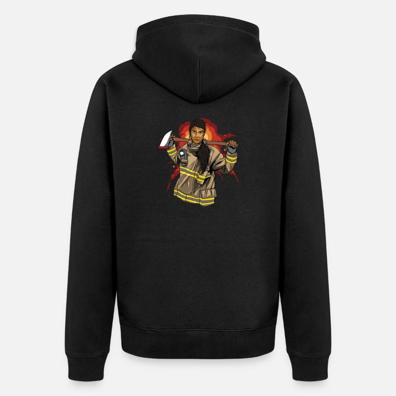 Pompier pompier pompier - Veste à capuche bio Premium Unisexe - noir