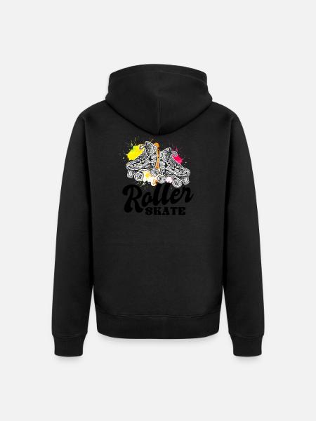 roller skates - Unisex Premium Organic Zip Hoodie - black