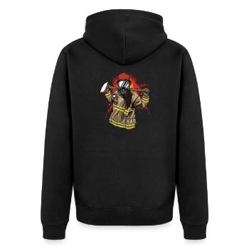 Fire department fire truck firefighter - Unisex Premium Organic Zip Hoodie - black - Back - Nico (187cm)