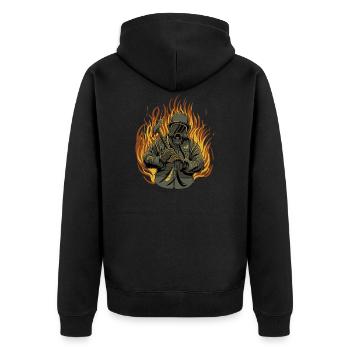 Fire department fire engine firefighter - Unisex Premium Organic Zip Hoodie - black - Back - Nico (187cm)
