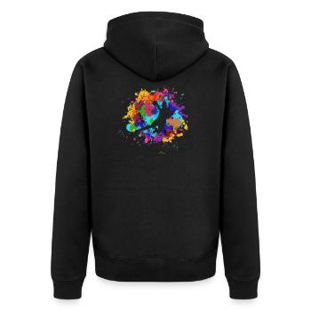 Handball - Unisex Premium Bio Zip Hoodie - Schwarz - Hinten - Nico (187cm)