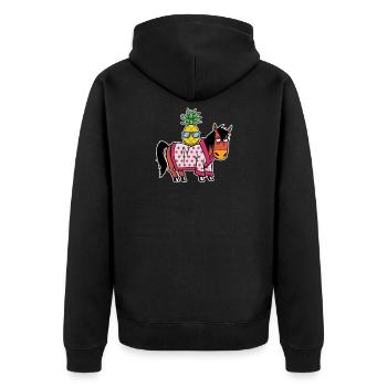 Pineapple Hawaii Aloha Horses Riding - Unisex Premium Organic Zip Hoodie - black - Back - Nico (187cm)