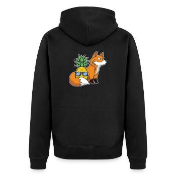 Pineapple Hawaii Aloha Fox Red Fox - Unisex Premium Organic Zip Hoodie - black - Back - Nico (187cm)