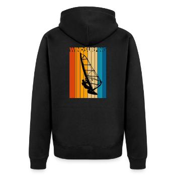 Planche à voile - Veste à capuche bio Premium Unisexe - noir - Dos - Nico (187cm)
