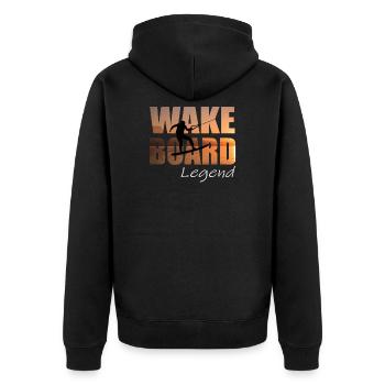 Wakeboard legend - Unisex Premium Organic Zip Hoodie - black - Back - Nico (187cm)