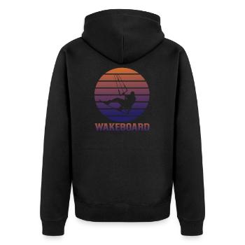 Wakeboard - Unisex Premium Bio Zip Hoodie - Schwarz - Hinten - Nico (187cm)