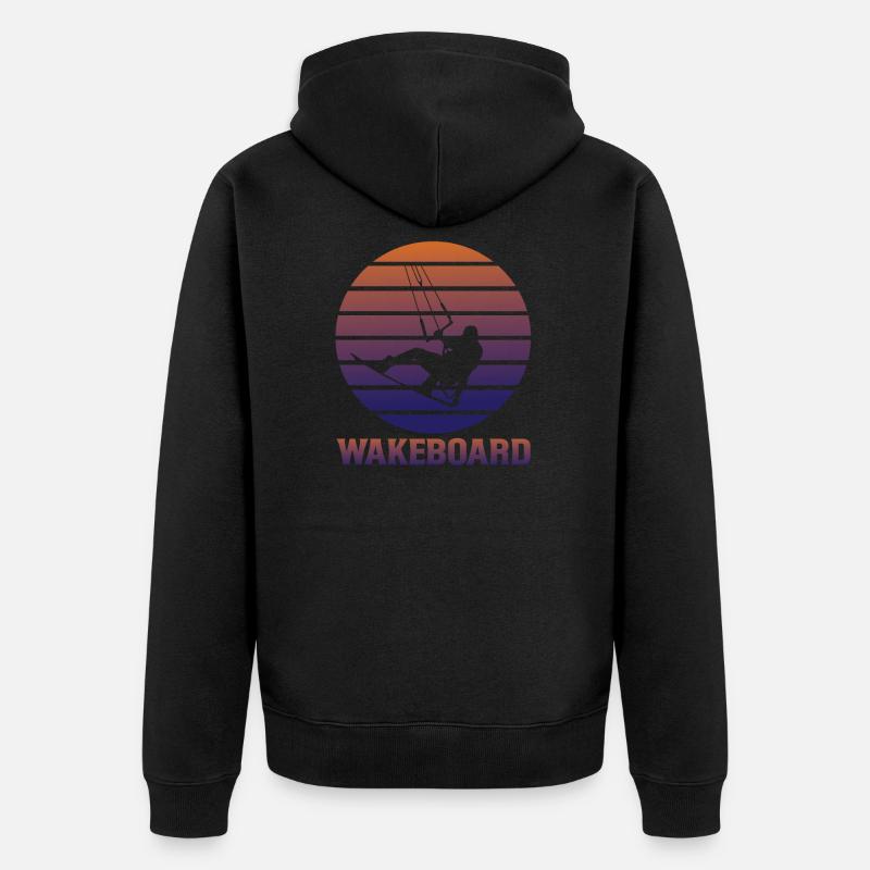 Wakeboard - Unisex Premium Bio Zip Hoodie - Schwarz