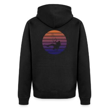 kite surf - Veste à capuche bio Premium Unisexe - noir - Dos - Nico (187cm)