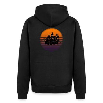 Rafting - Unisex Premium Organic Zip Hoodie - black - Back - Nico (187cm)