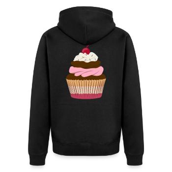 Desserts, cakes, muffins, bakery, cakes, baking - Unisex Premium Organic Zip Hoodie - black - Back - Nico (187cm)