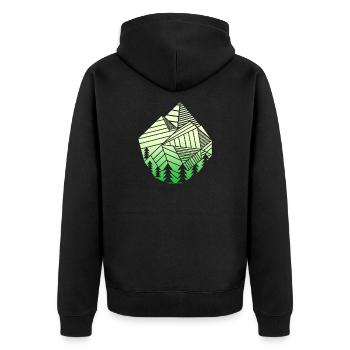 Hiking mountains outdoor hiker trekking - Unisex Premium Organic Zip Hoodie - black - Back - Nico (187cm)