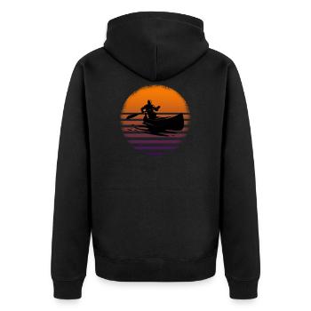 Kanu - Unisex Premium Bio Zip Hoodie - Schwarz - Hinten - Nico (187cm)