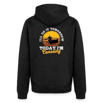 Kanu Und Kajak Spruch - Unisex Premium Bio Zip Hoodie - Schwarz - Hinten - Nico (187cm)