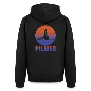 Pilates - Veste à capuche bio Premium Unisexe - noir - Dos - Nico (187cm)