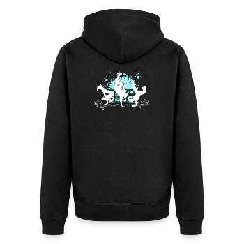 Breakdance Hip-Hop Geschenk - Unisex Premium Bio Zip Hoodie - Schwarz - Hinten - Nico (187cm)
